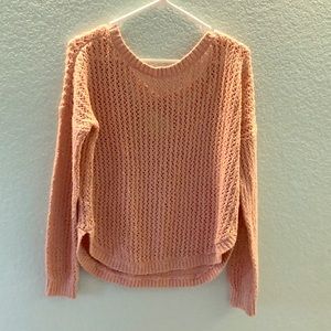 pastel pink knitted sweater